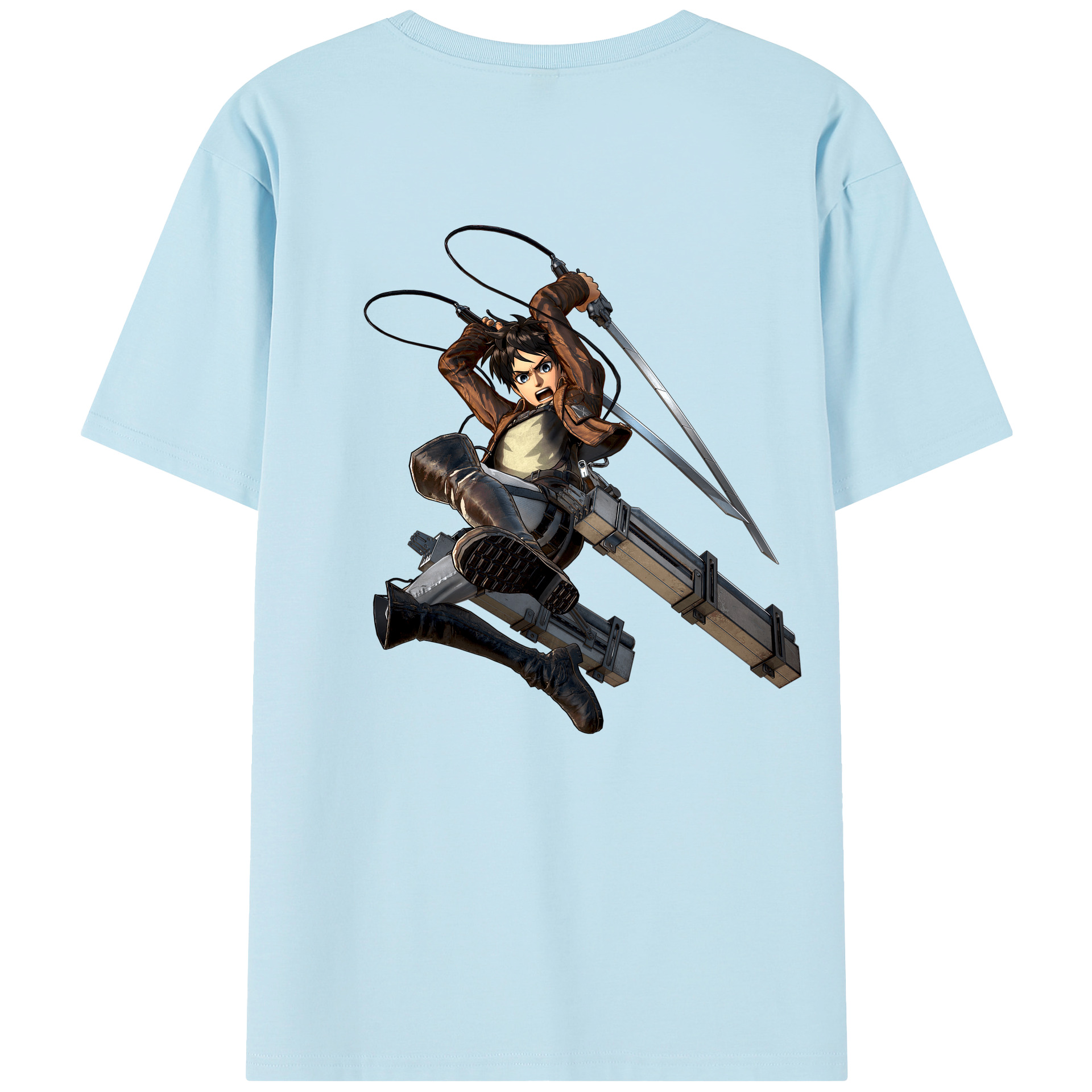 （画像用） 進撃の巨人 エレン･イェーガー Attack on Titan Eren Jäger 綿100％半袖Tシャツ（背面プリント）